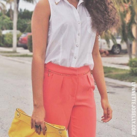 Forever 21 Pink Salmon Pants Trousers - Picture 4 of 4